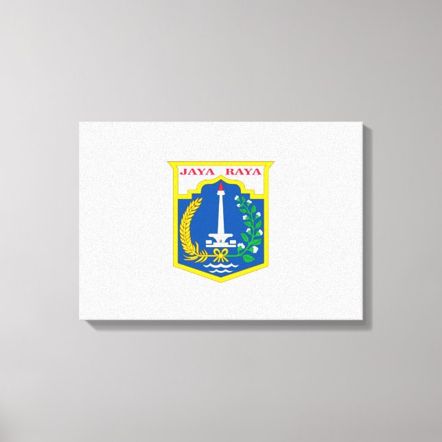 Lienzo Bandera de Yakarta (ciudad capital de Indonesia) (Anverso)