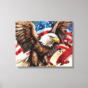 Lienzo bandera del águila americana