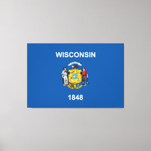 Lienzo Bandera del estado de Wisconsin