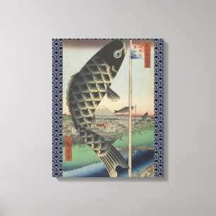 Lienzo Bandera del Festival de Peces Koi Japoneses Hirosh