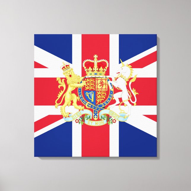 Lienzo Bandera del Jubileo de Diamante y Escudo Real (Anverso)