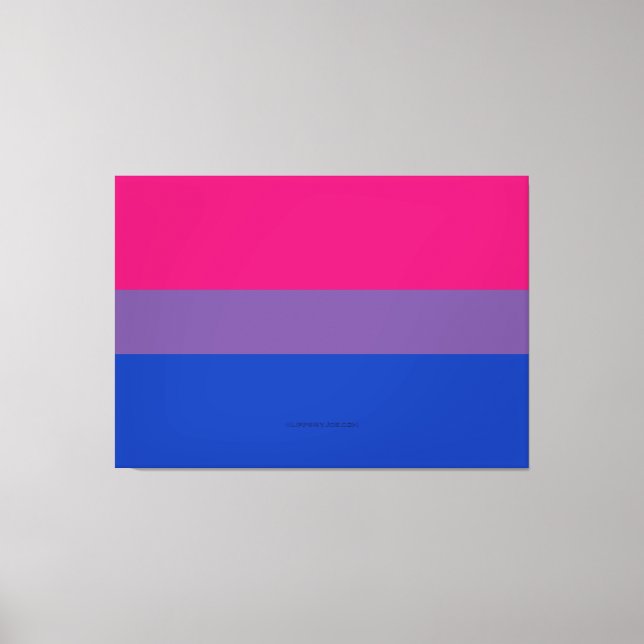 Lienzo Bandera del Orgullo Bisexual de SlipperyJoe lavand (Anverso)