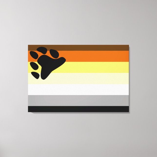 Lienzo Bandera del Orgullo de Osos (Anverso)