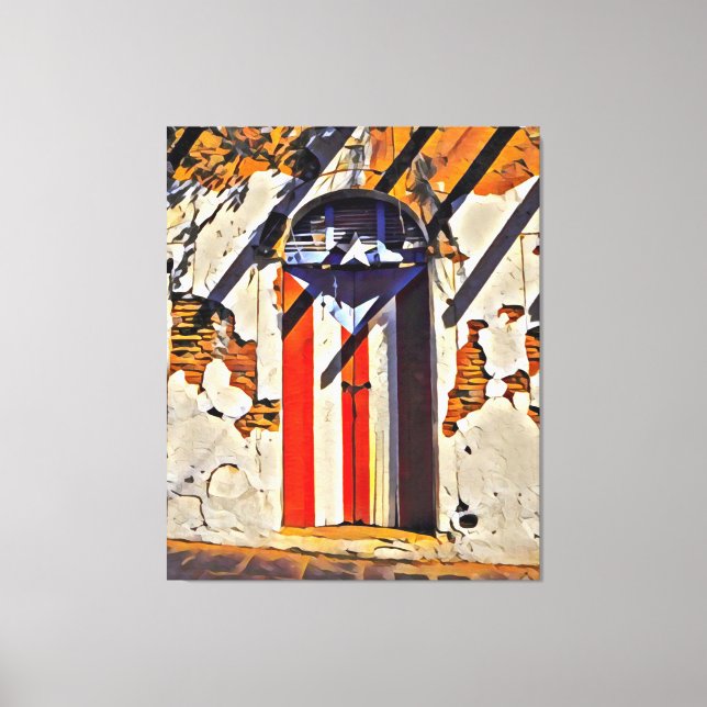 Lienzo Bandera del orgullo de Puerto Rico (Anverso)