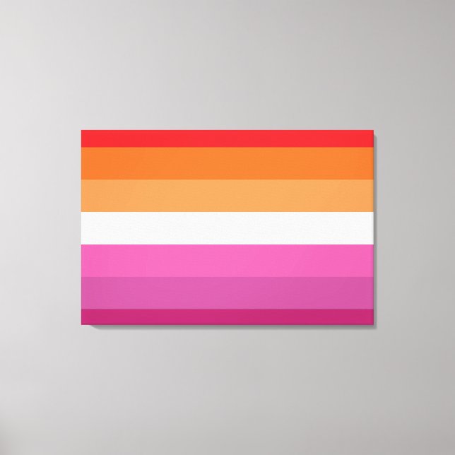 Lienzo Bandera del Orgullo Lesbiano (atardecer) (Anverso)