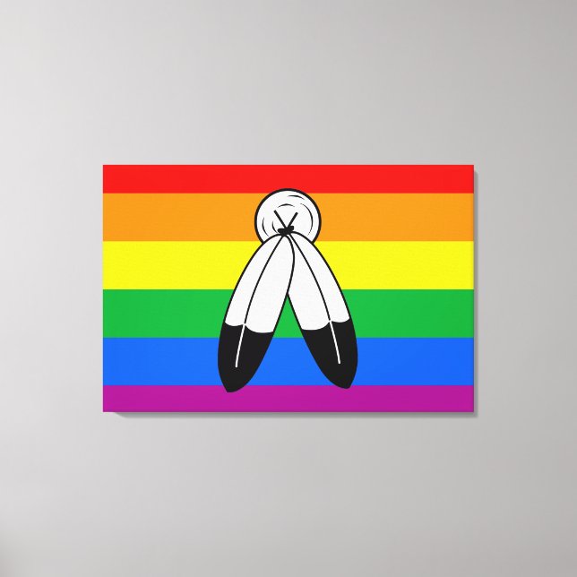 Lienzo Bandera del orgullo LGBTQ+ de dos espíritus (Anverso)
