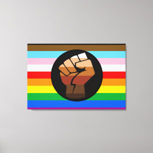 Lienzo Bandera del orgullo POC del progreso LGBTQ+