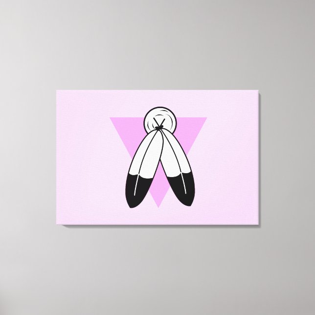 Lienzo Bandera del Triángulo Rosa de Dos Espíritus (Anverso)