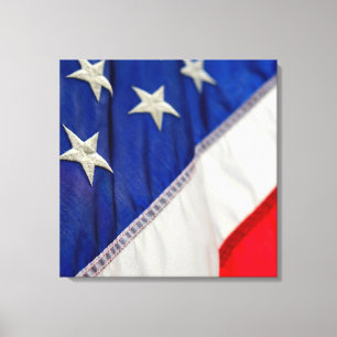 Lienzo Bandera estadounidense azul blanco rojo