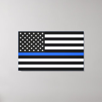 Lienzo Bandera estadounidense delgada de la línea azul