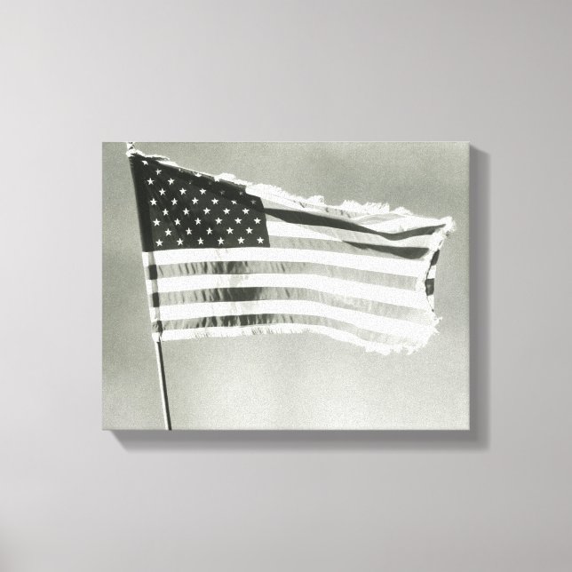 Lienzo Bandera estadounidense en mástil (Anverso)