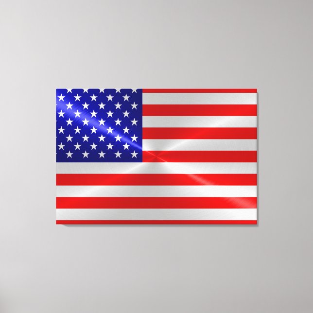 Lienzo Bandera estadounidense Metalizado metálica (Anverso)