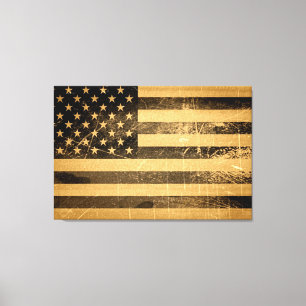 Lienzo Bandera estadounidense ondulada 4