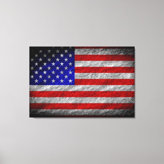 Lienzo Bandera estadounidense ondulada 5 (Anverso)