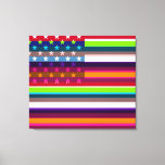 Lienzo Bandera estadounidense Pop Art 7<br><div class="desc">American Flag Pop Art. El diseño está disponible en otros productos.</div>