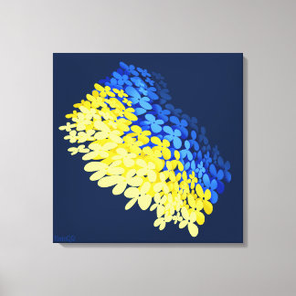 Lienzo Bandera floral de Ucrania