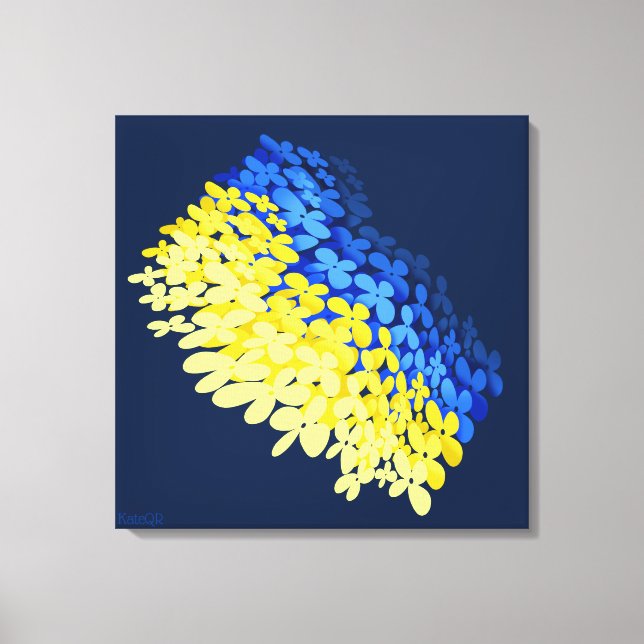 Lienzo Bandera floral de Ucrania (Anverso)