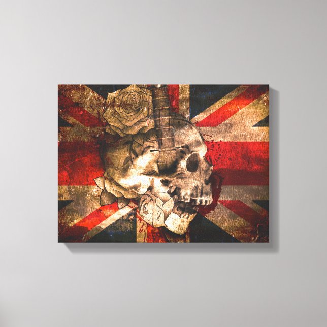 Lienzo Bandera gótica de Union Jack Reino Unido (Anverso)