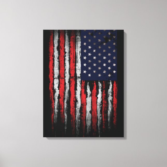 Lienzo bandera Grunge de EE. UU. (Anverso)