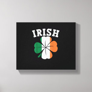 Lienzo Bandera irlandesa Shamrock St Patrick Day Vintage