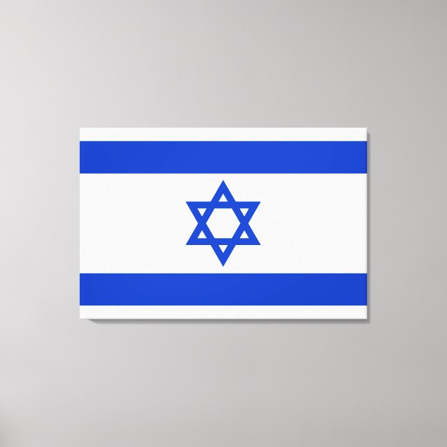 Lienzo Bandera israelí azul y blanco moderno patriótico (Anverso)