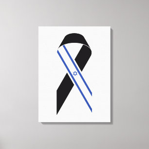 Lienzo Bandera israelí de la cinta negra