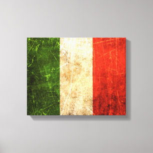 Lienzo Bandera italiana vintage y rota