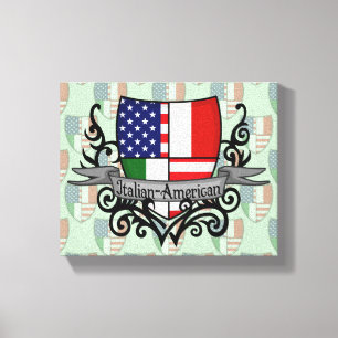 Lienzo Bandera Italiano-Americana del escudo