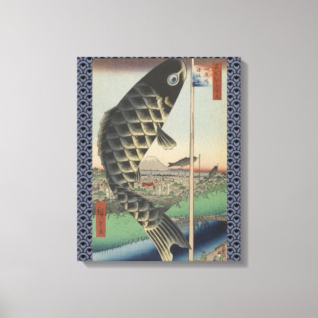 Lienzo Bandera japonesa del Festival de Pescado Koi Hiros (Anverso)