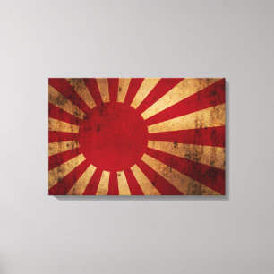 Lienzo Bandera japonesa del sol naciente (apenada)