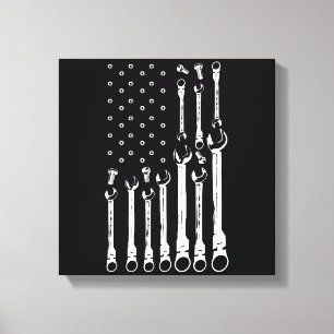 Lienzo Bandera Mecánica Mecánica Americana Bandera Patrió