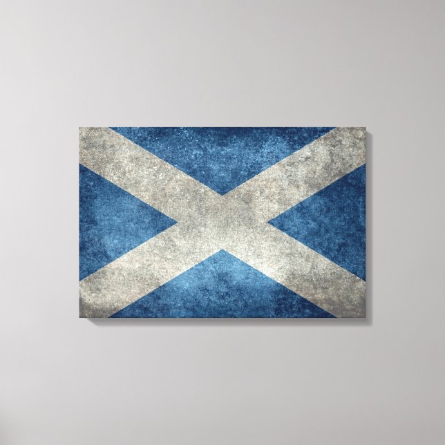 Lienzo Bandera nacional de Escocia, versión vintage (Anverso)