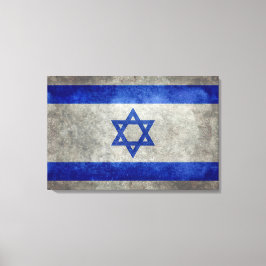 Lienzo Bandera nacional israelí sobre la textura de piedr