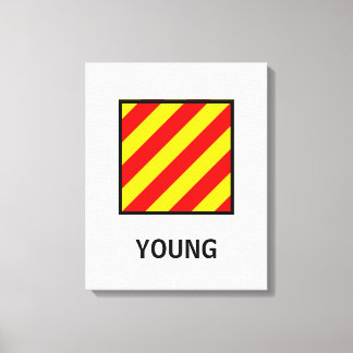 Lienzo Bandera náutica de nombre de familia joven