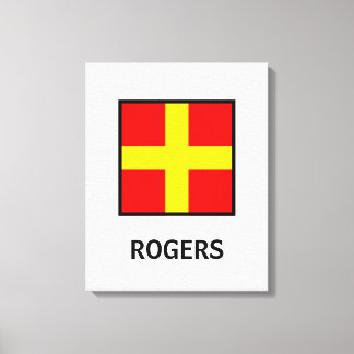 Lienzo Bandera náutica de nombre de familia Rogers