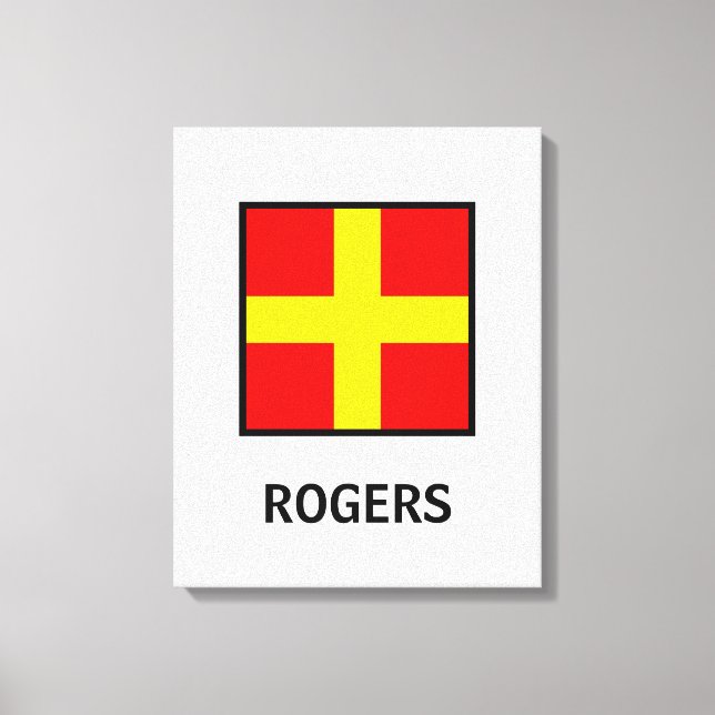 Lienzo Bandera náutica de nombre de familia Rogers (Anverso)