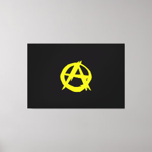 Lienzo Bandera negra y amarilla del capitalismo de