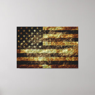 Lienzo Bandera norteamericana de Grunge