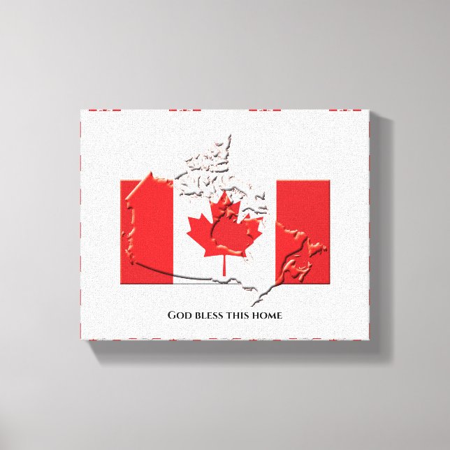 Lienzo Bandera Patriótica personalizado de CANADÁ (Anverso)