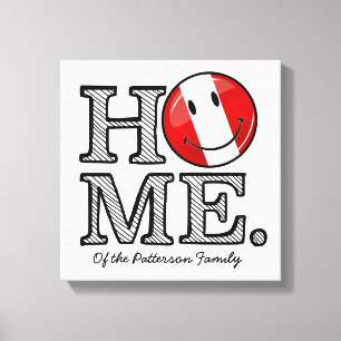 Lienzo Bandera peruana sonriente  Calentador de la casa