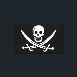 Lienzo Bandera pirata<br><div class="desc">Bandera de Calico Jack Pirate. Una de las versiones más famosas de la bandera pirata diseñada por un famoso pirata llamado Calico Jack. Calavera blanca simple y huesos sobre fondo negro. Disponible en diferentes ideas y productos de regalo que usted puede personalizar fácilmente con su propio texto e imágenes.</div>