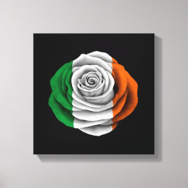 Lienzo Bandera Rosa irlandesa en negro