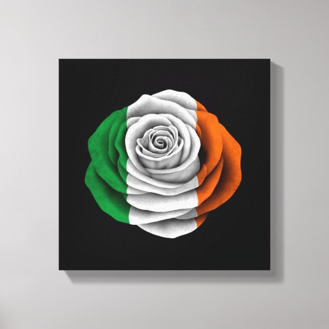 Lienzo Bandera Rosa irlandesa en negro (Anverso)