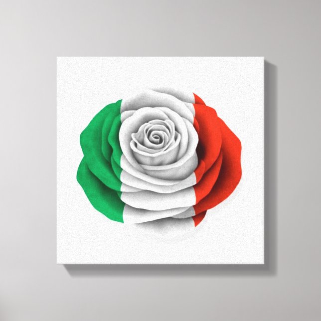 Lienzo Bandera Rosa italiana en blanco (Anverso)