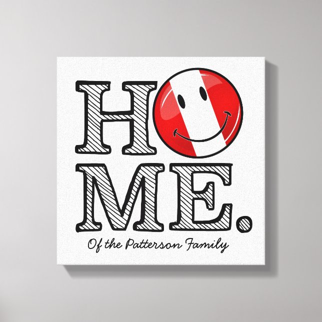 Lienzo Bandera sonriente peruana | Calentador de casa (Anverso)