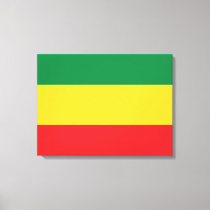 Lienzo Bandera verde, dorada (amarilla) y de colores rojo