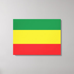 Lienzo Bandera verde, dorada (amarilla) y de colores rojo
