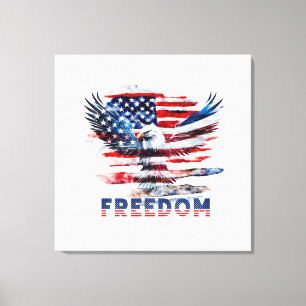 Lienzo Bandera y águila de los Estados Unidos. Libertad.