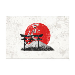 Lienzo Bandera y símbolos de Japón ID153