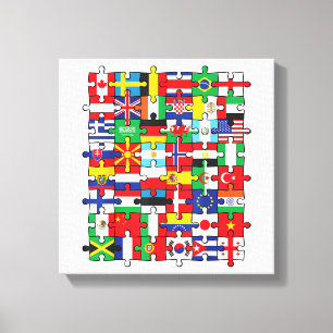 Lienzo Banderas de países del mundo bandera internacional